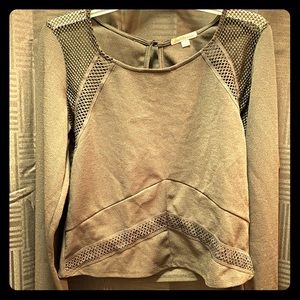 Black polyester long sleeve top